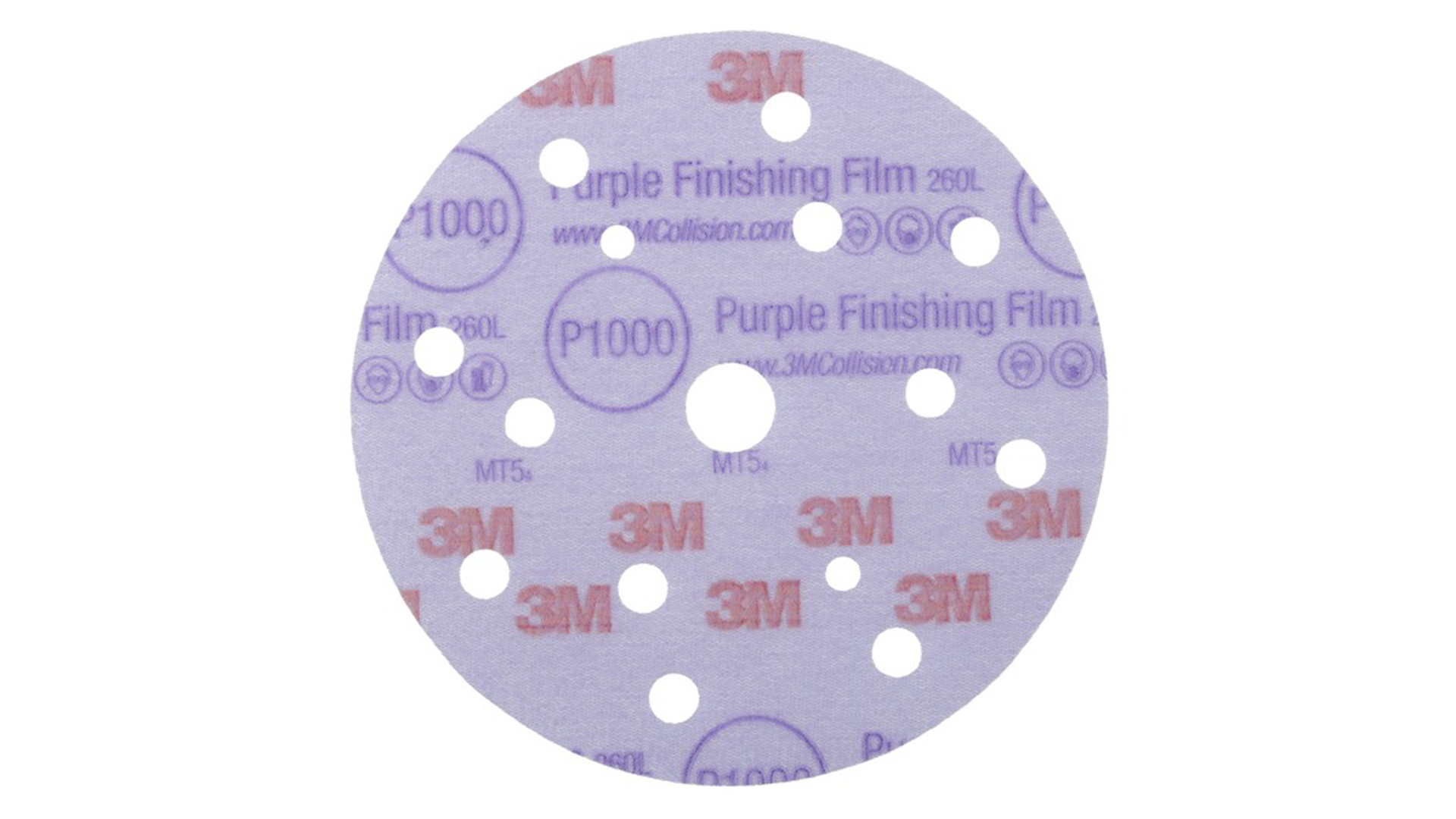 3M 51157 Hookit Purple Schleifscheibe P1000  260L+ 15-Loch Ø150 mm (50 Stk)