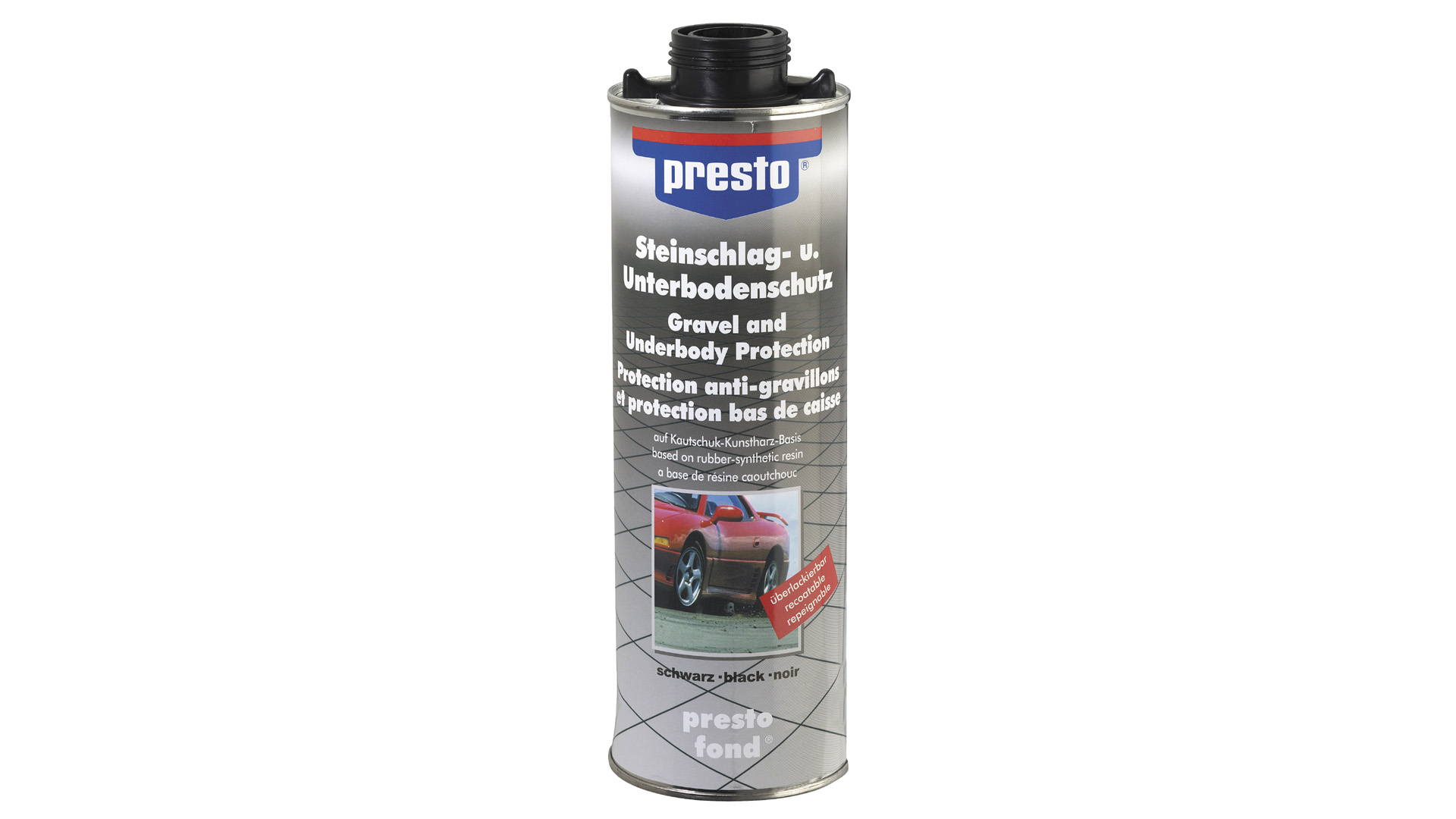 presto Steinschlagschutz  überlackierbar schwarz für UBS Pistole (1000ml)